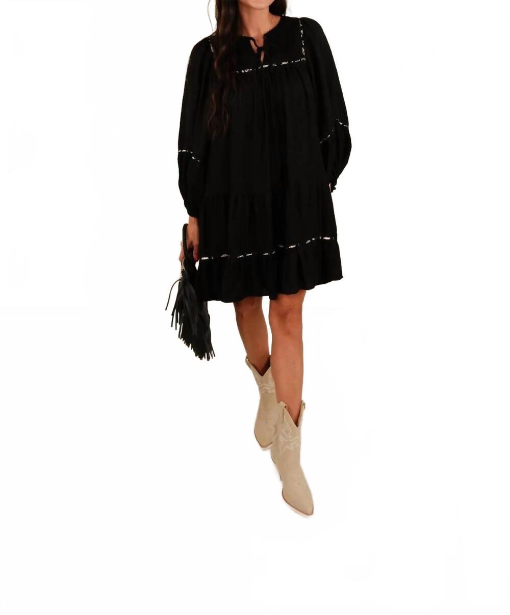 NEW UMGEE tiered long sleeve dress in black